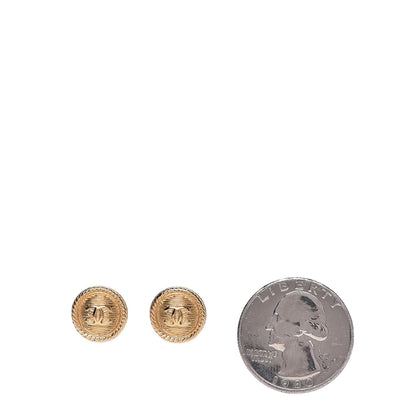 Chanel CC Button Earrings Gold 2 of 5