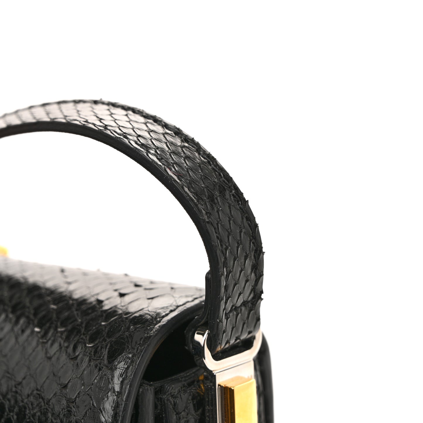 Snakeskin Mini Sylvie 1969 Messenger Bag Black