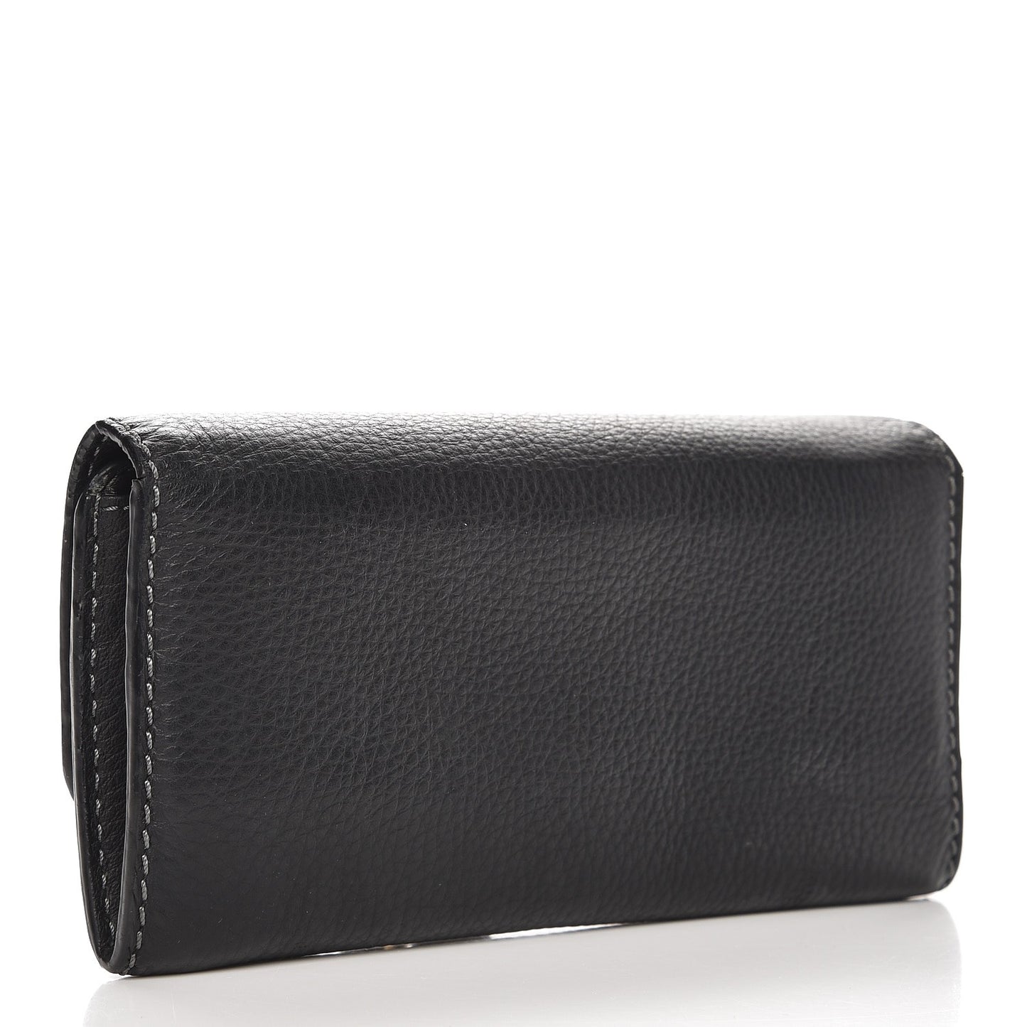 Calfskin Marcie Continental Flap Wallet Black