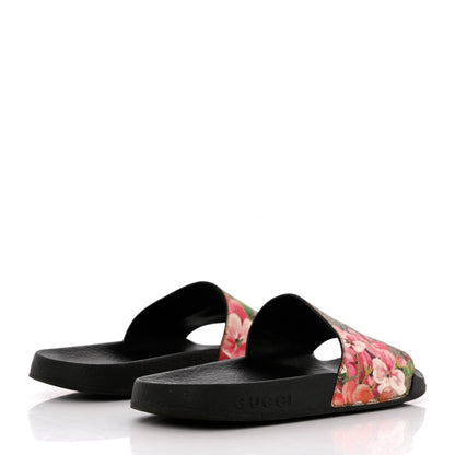 Gucci GG Supreme Monogram Blooms Slide Sandals 35 Beige Multicolor 4 of 11