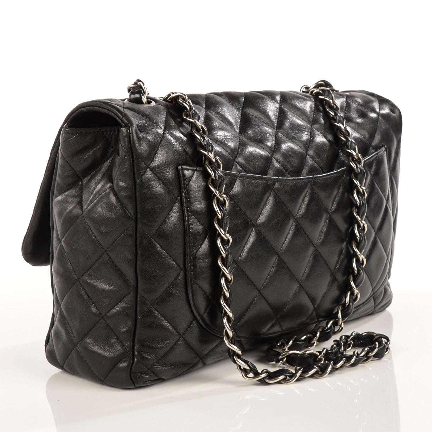 Chanel Washed Lambskin Quilted Jumbo Hybrid Reissue Flap Black 3 of 8