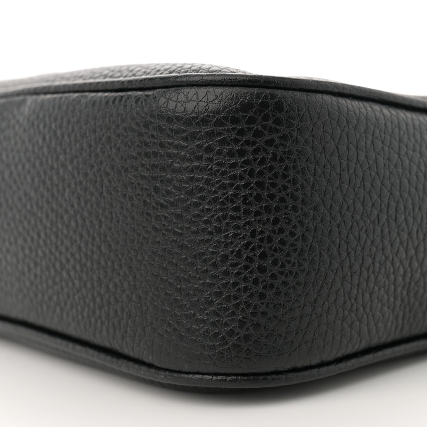 Pebbled Calfskin Small Soho Disco Bag Black