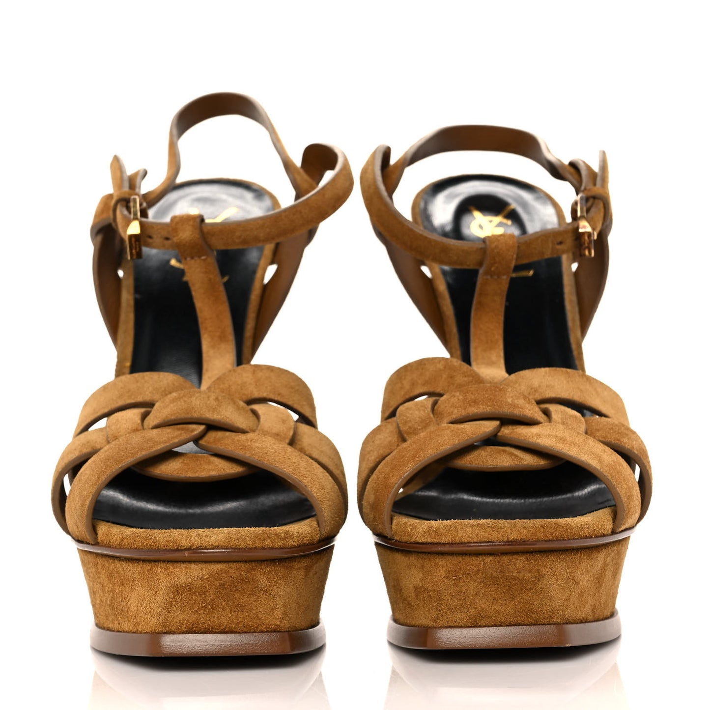 Suede Tribute 105 Platform Sandals 40 Tan