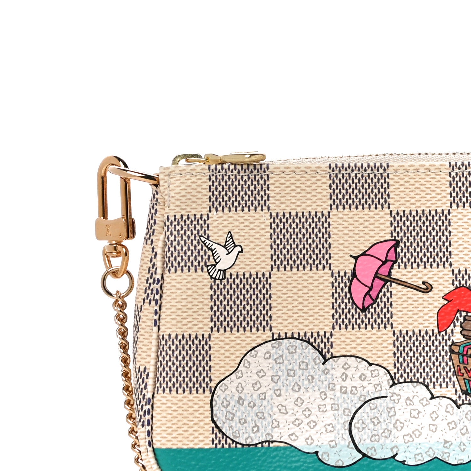 Louis Vuitton Damier Azur 2015 Christmas Animation Mini Pochette Accessories 8 of 11