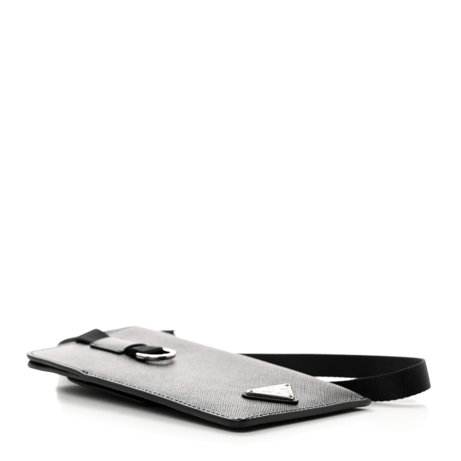 Prada Saffiano Lanyard Card Case Black 4 of 8