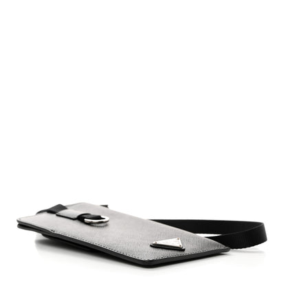 Prada Saffiano Lanyard Card Case Black 4 of 8