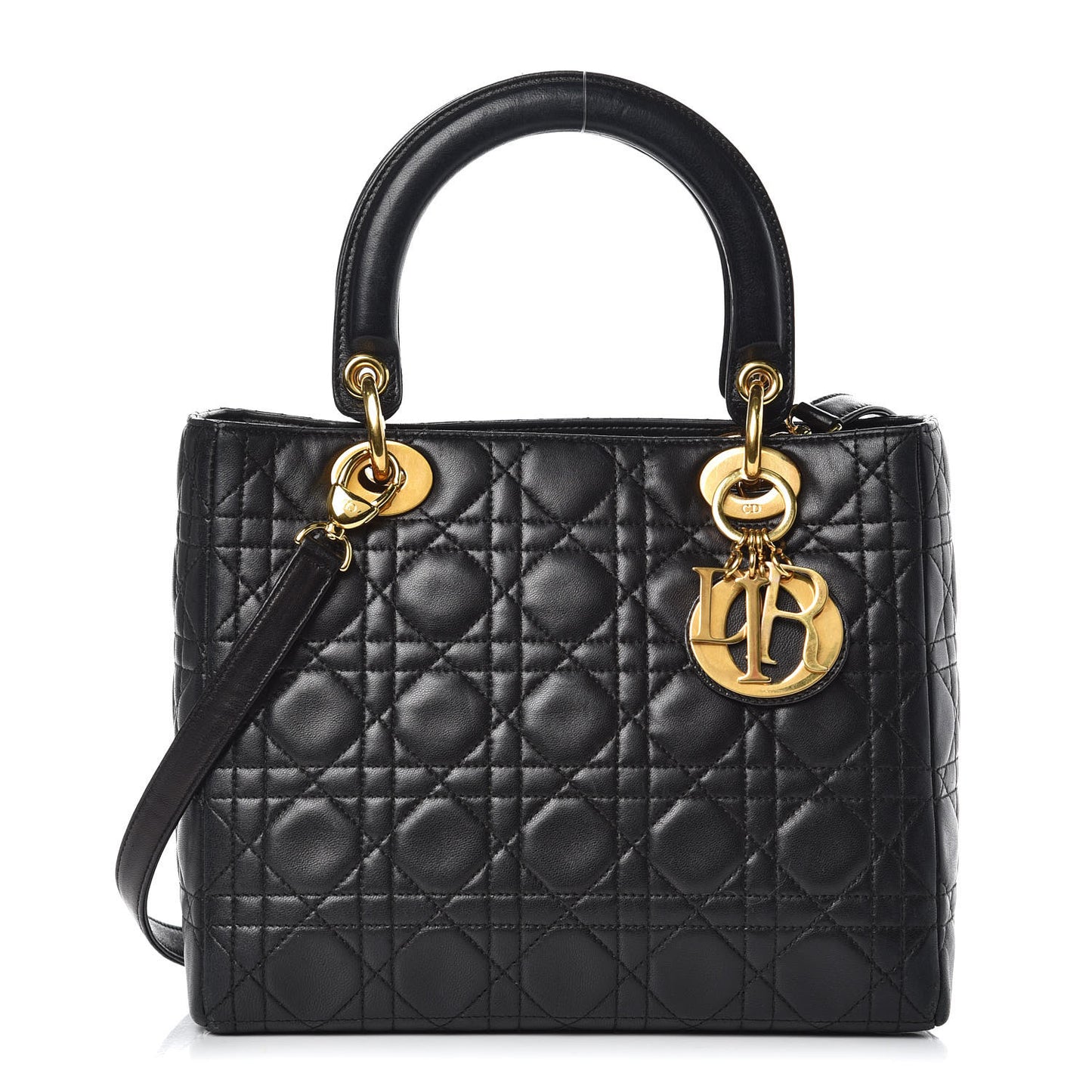 Lambskin Cannage Medium Lady Dior Black