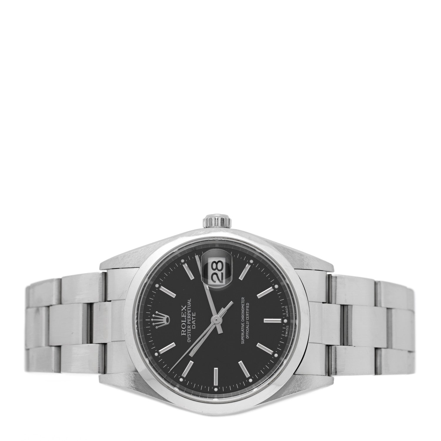 Rolex Stainless Steel 34mm Oyster Perpetual Date Watch Black 15200 2 of 4