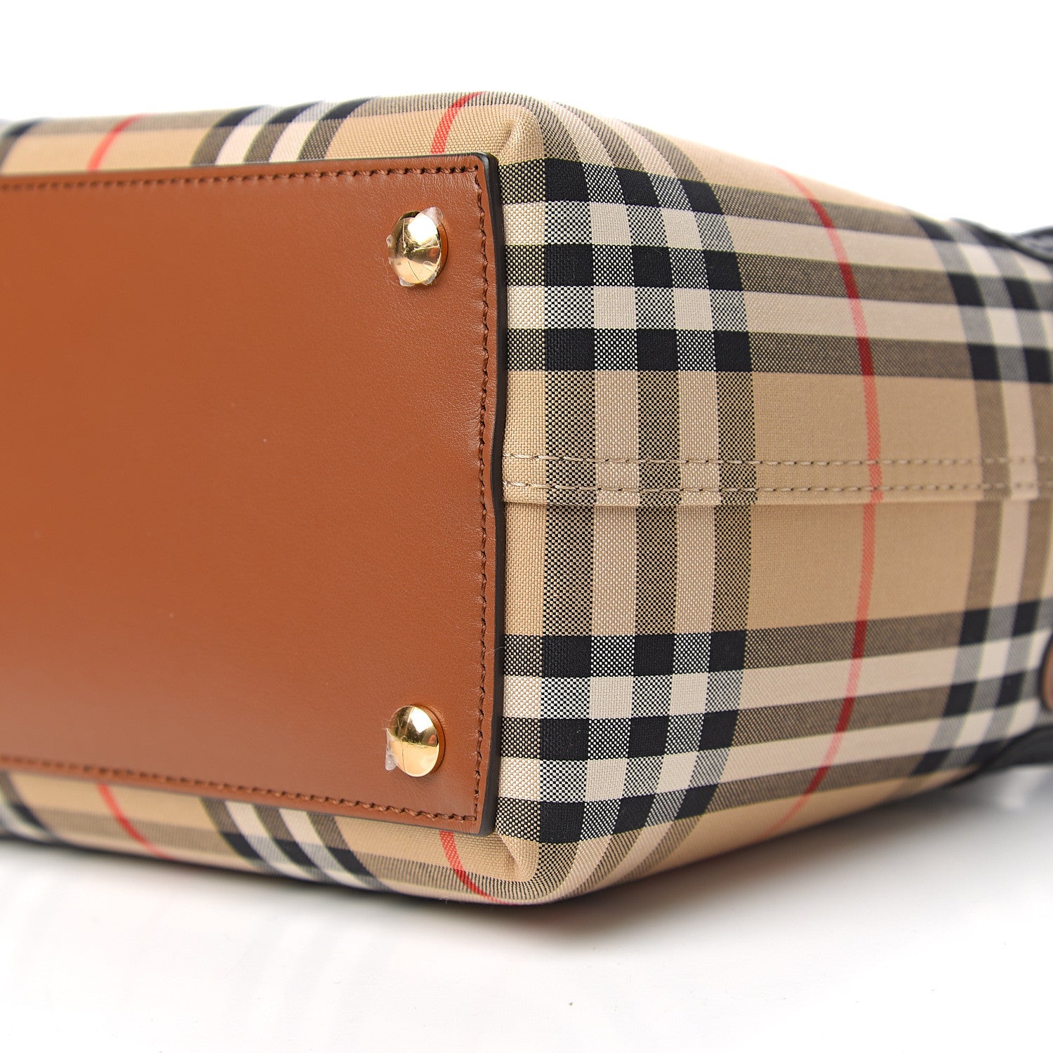 Burberry Calfskin Vintage Check Triple Stud Mini Belt Bag Archive Beige 8 of 9
