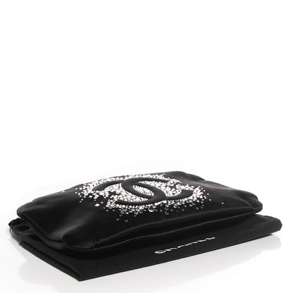 Chanel Satin Diamante Evening Clutch Bag Black 4 of 7