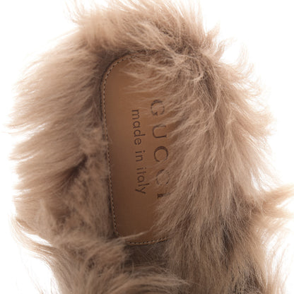 Gucci Goatskin Fur Web GG Skull Embroidered Mens Princetown Slippers 7.5 Black 6 of 9