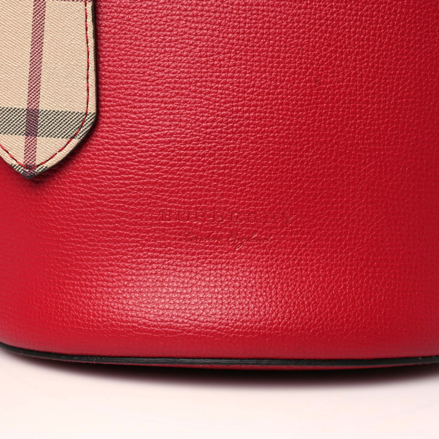 Burberry Calfskin Small Lorne Bucket Crossbody Red 7 of 9