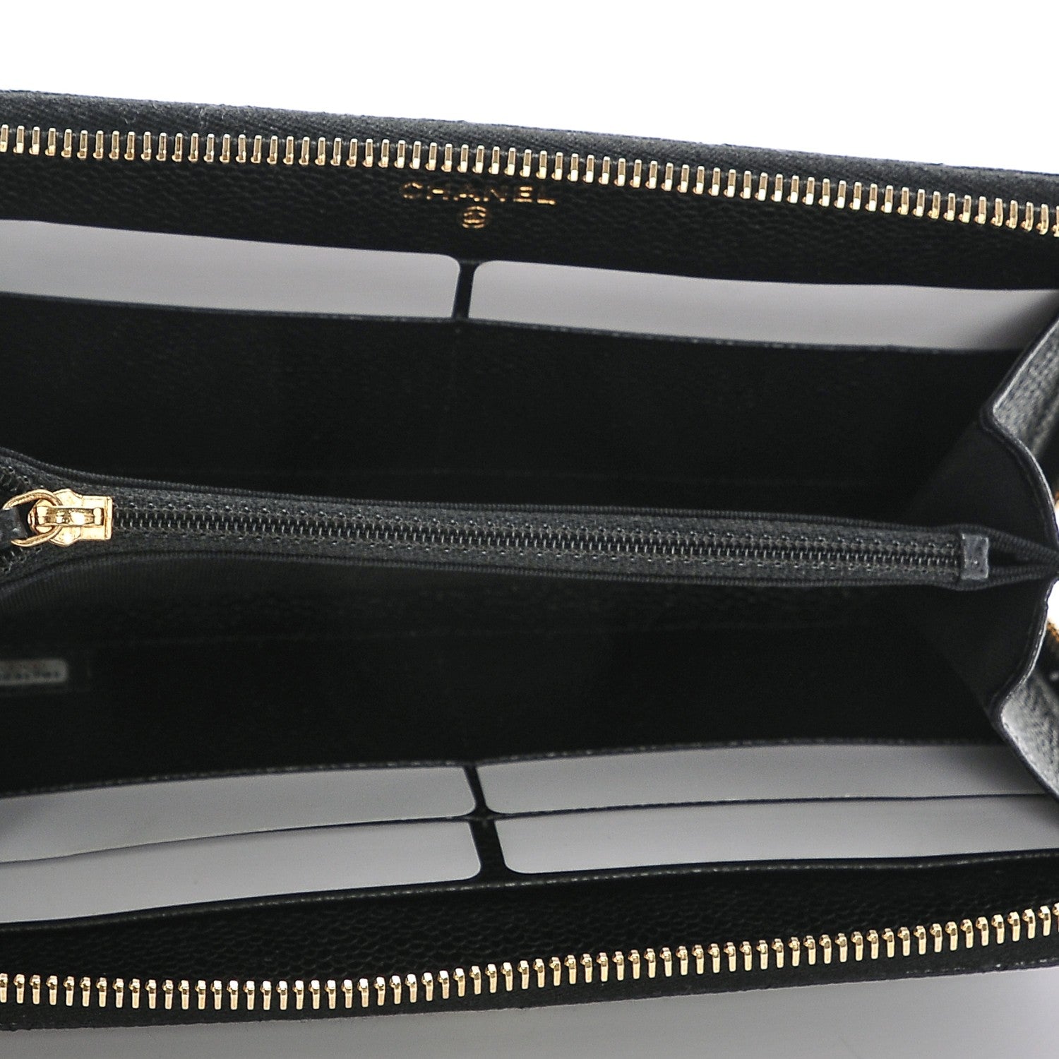 Chanel Caviar Quilted Large Gusset Zip Around Wallet Black 5 of 8