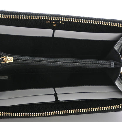 Chanel Caviar Quilted Large Gusset Zip Around Wallet Black 5 of 8
