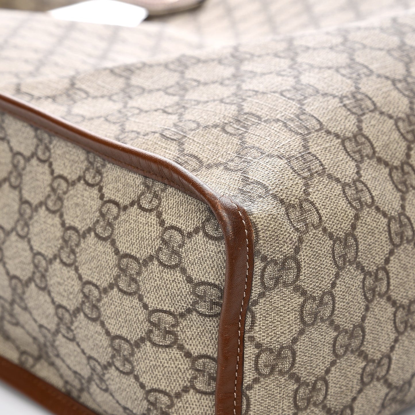 GG Plus Monogram Large Signature Web Loop Tote Brown
