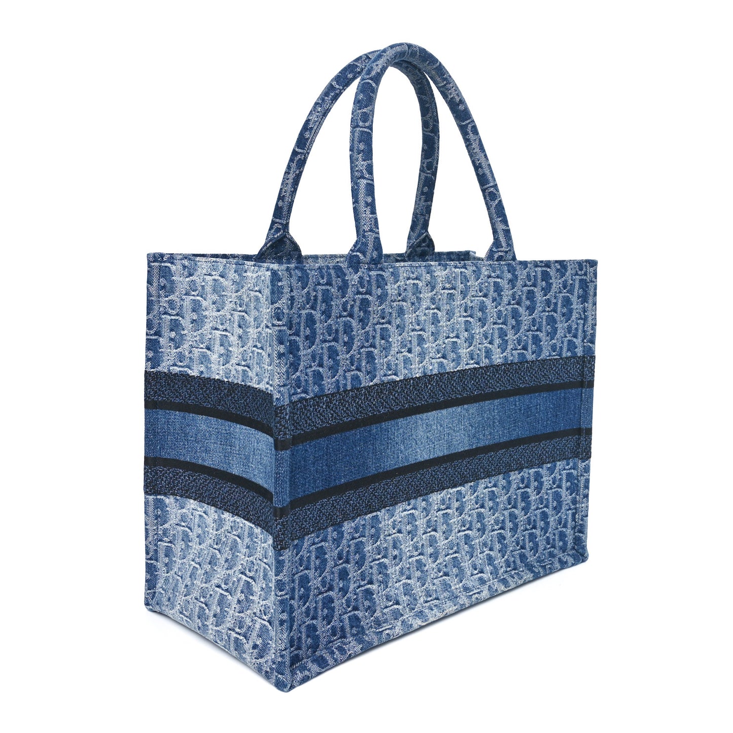 Oblique Denim Medium Book Tote Blue