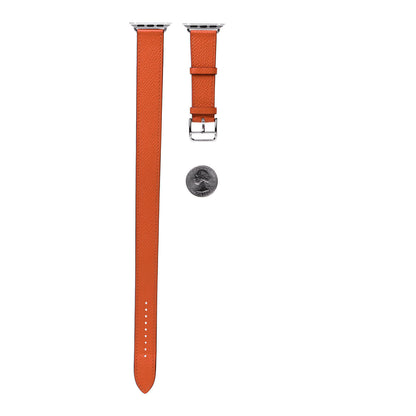 Hermes Epsom 40mm Apple Watch Double Tour Band Orange 1 of 4