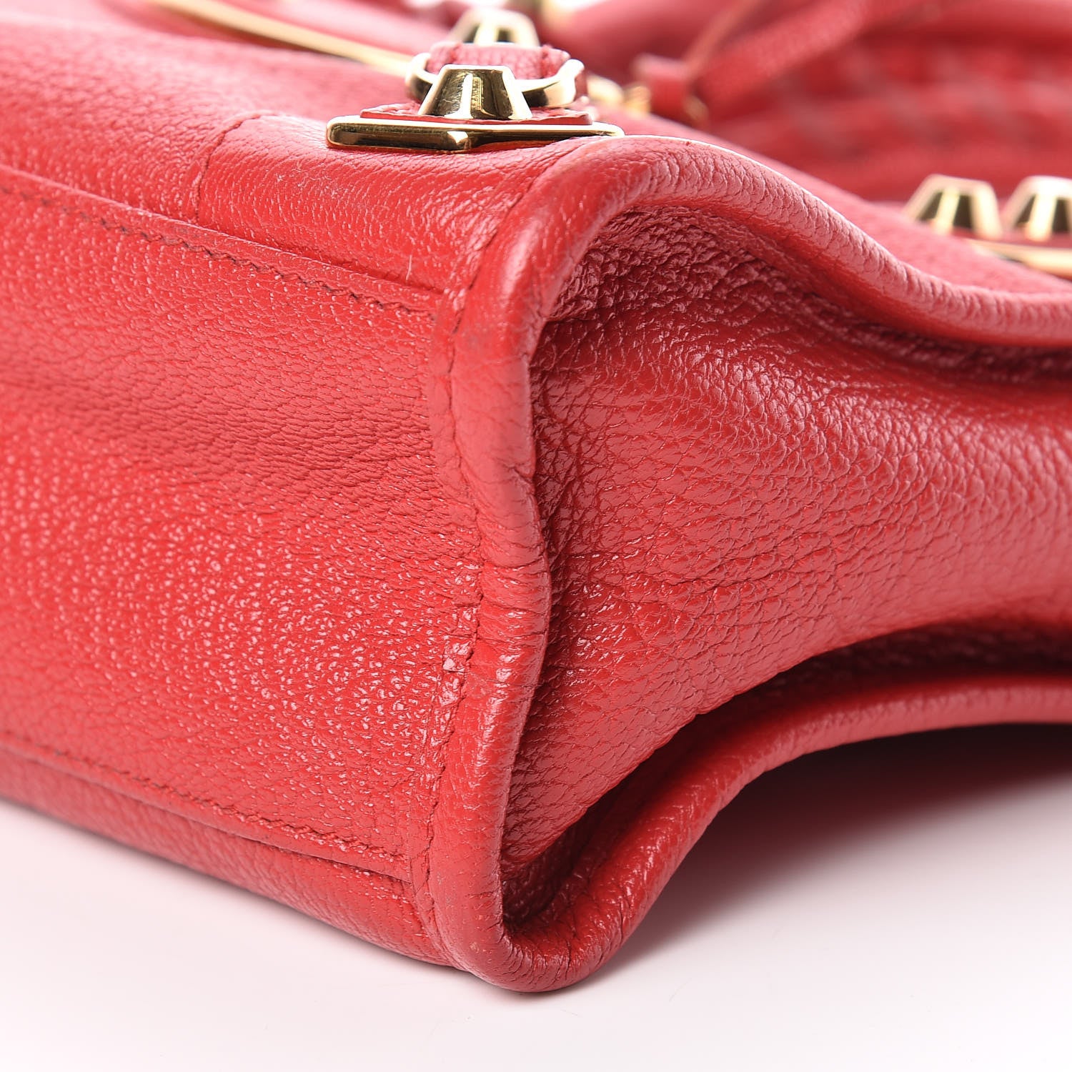 Balenciaga Chevre Gold Metallic Edge Hardware Mini City Rouge Grenade 7 of 20