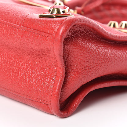 Balenciaga Chevre Gold Metallic Edge Hardware Mini City Rouge Grenade 7 of 20