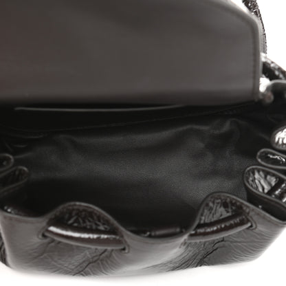 Bottega Veneta Patent Deerskin Small Beak Triangle Flap Shoulder Bag Fondant 5 of 9
