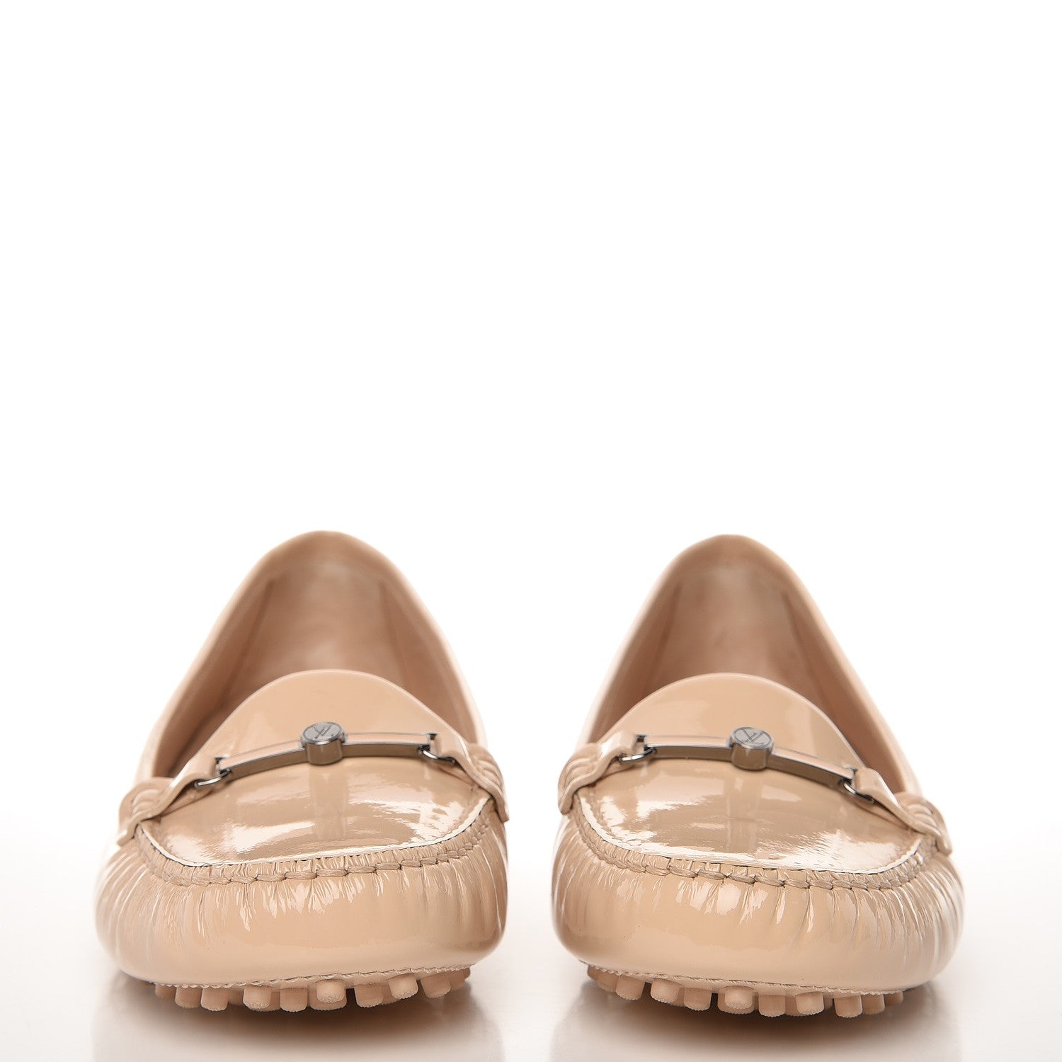 Louis Vuitton Patent Calfskin Farewell Flat Loafer 37.5 Nude 2 of 8