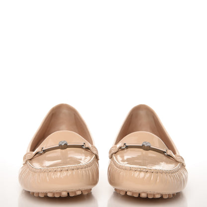 Louis Vuitton Patent Calfskin Farewell Flat Loafer 37.5 Nude 2 of 8