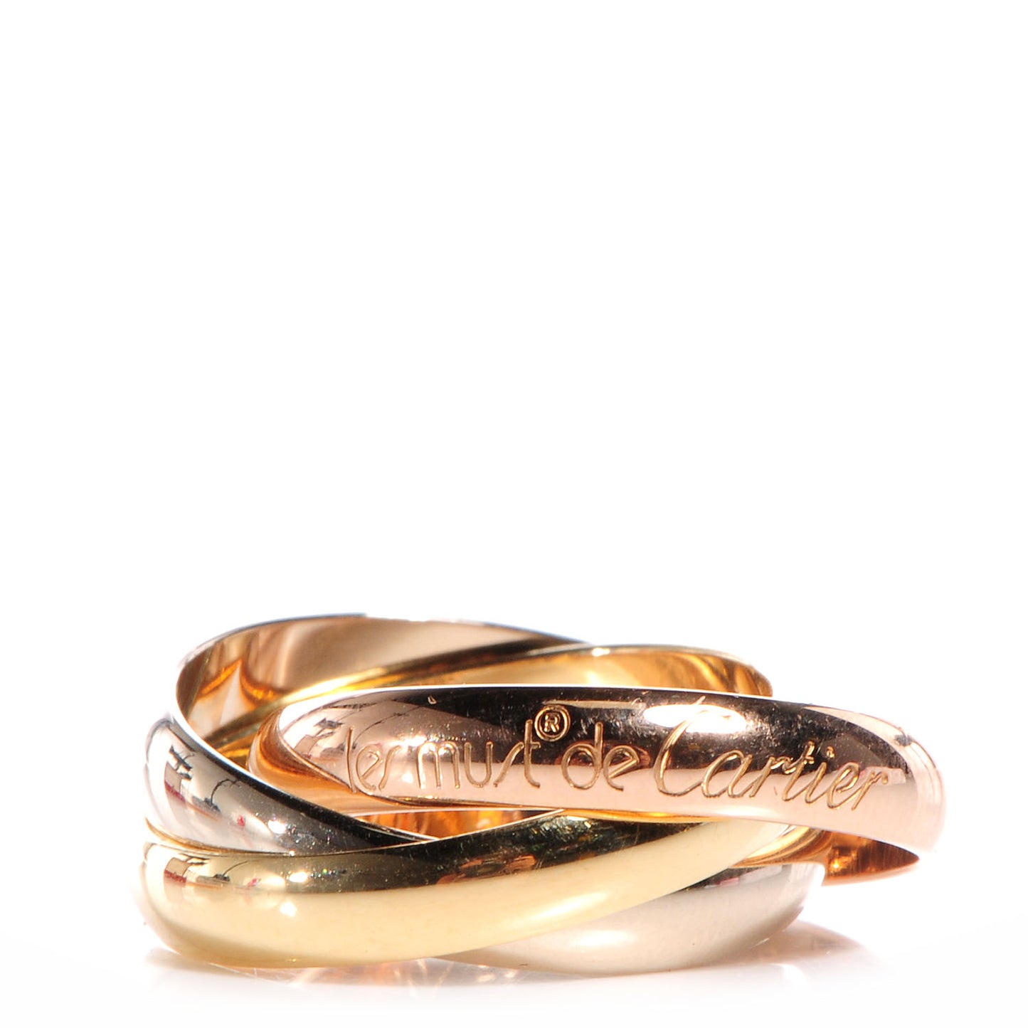 18k Pink Yellow White Gold Les Must De Cartier Trinity Ring 50 5.25