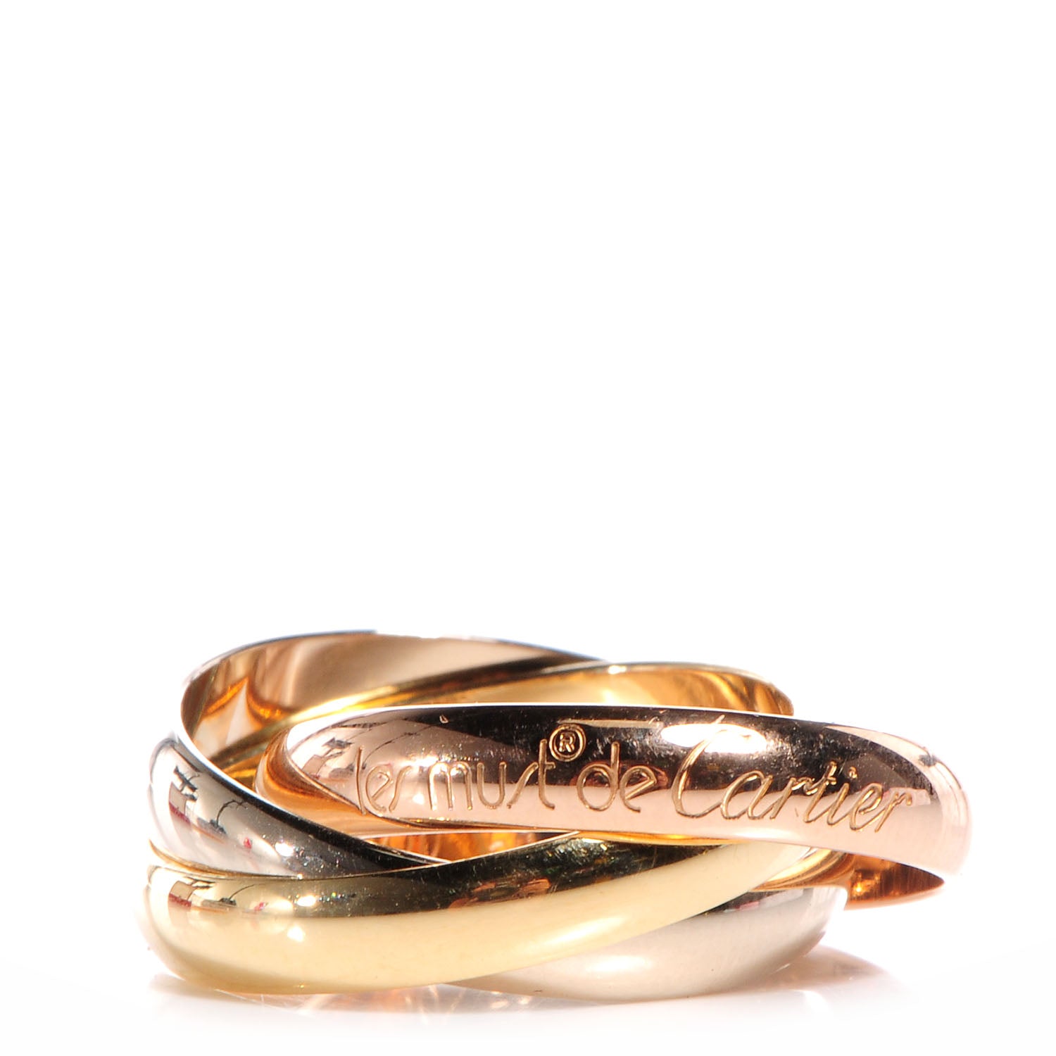 Cartier 18k Pink Yellow White Gold Les Must De Cartier Trinity Ring 50 5.25 1 of 8