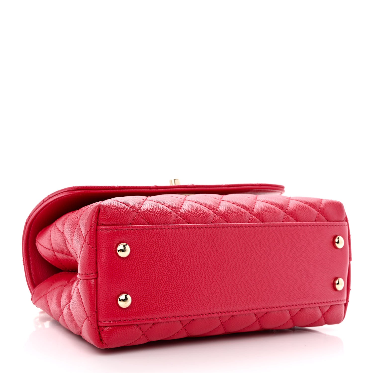 Chanel Caviar Lizard Embossed Quilted Mini Coco Handle Flap Dark Pink 4 of 10