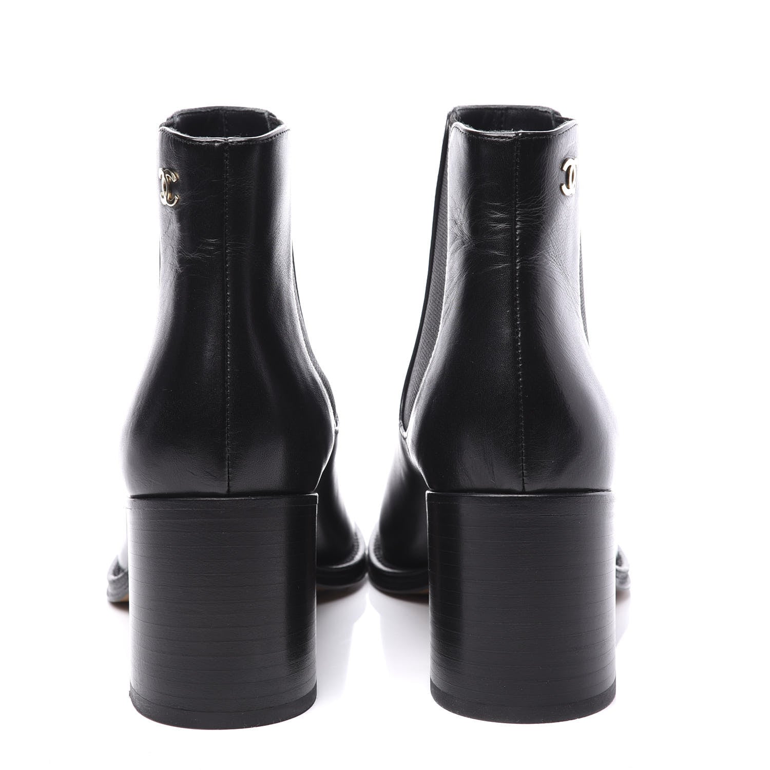Chanel Calfskin Short Boots 36.5 Black 7 of 11