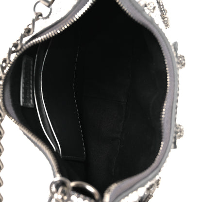 Balenciaga Strass Suede Metallic Nappa Le Cagole Mini Purse With Chain Grey 5 of 12