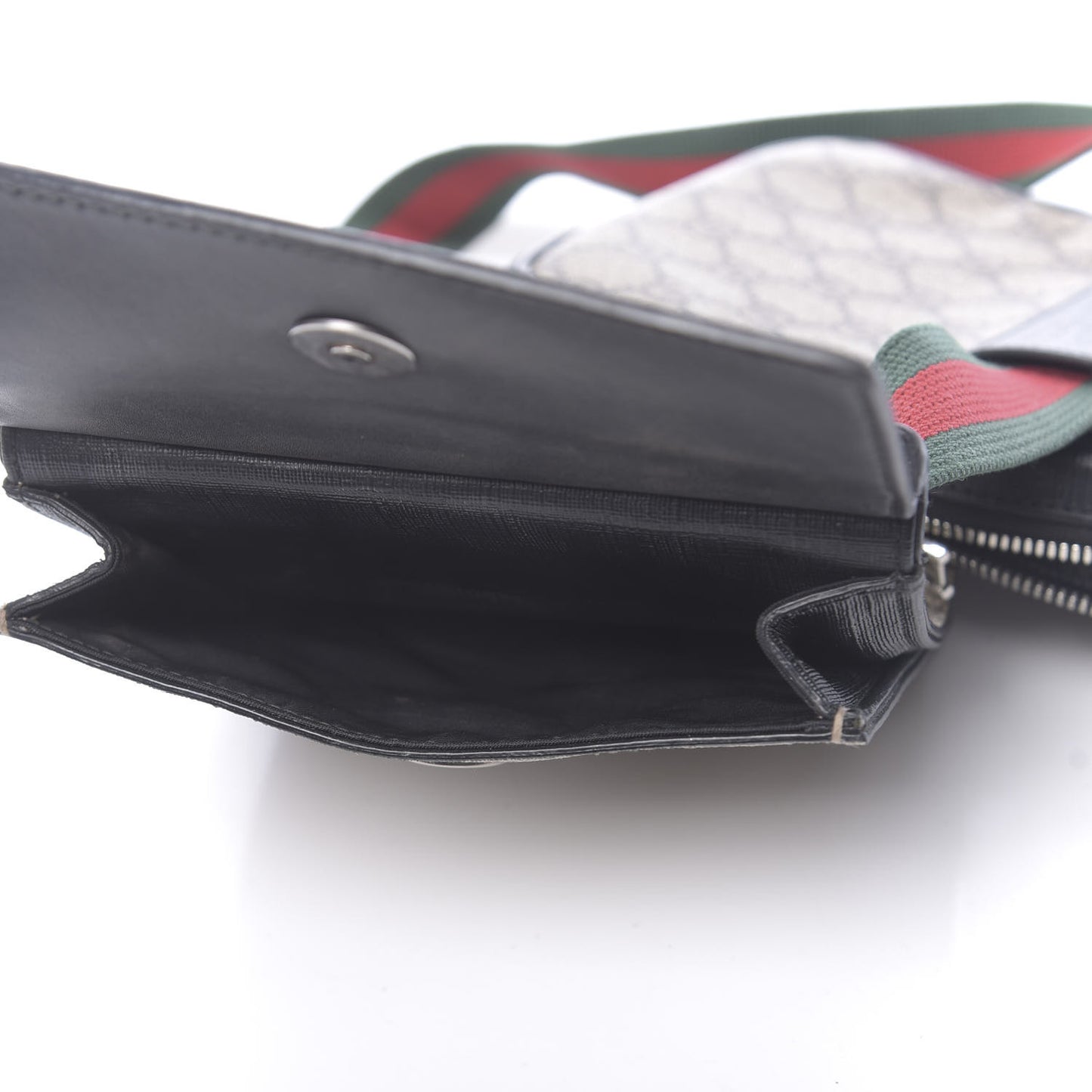 GG Supreme Monogram Web Belt Bag Black