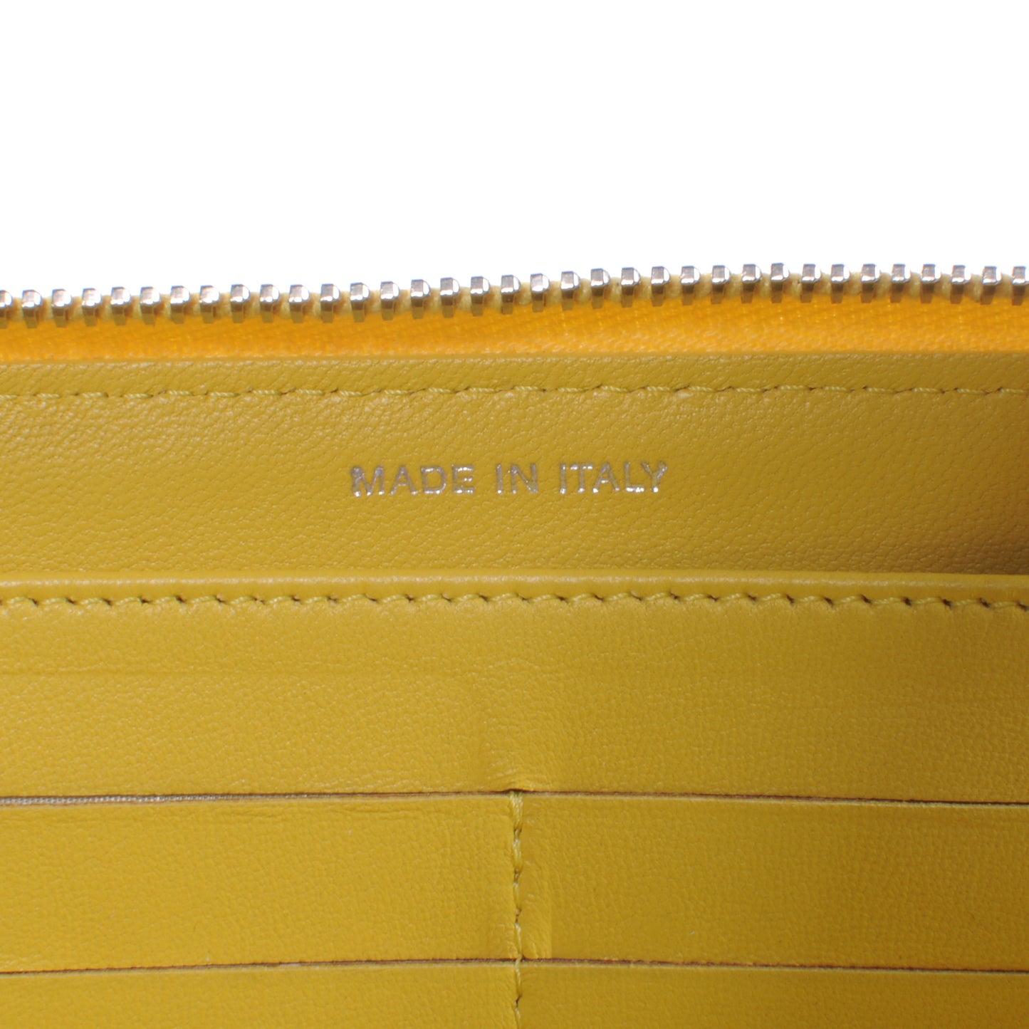 Lambskin Quilted Zip Around Wallet Yellow