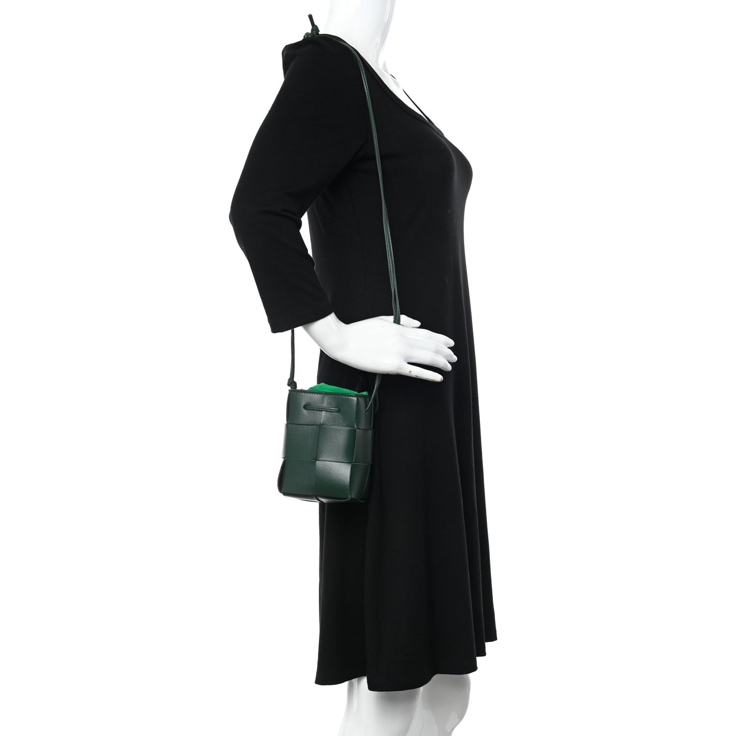 Nappa Maxi Intrecciato Mini Cassette Bucket Bag Raintree