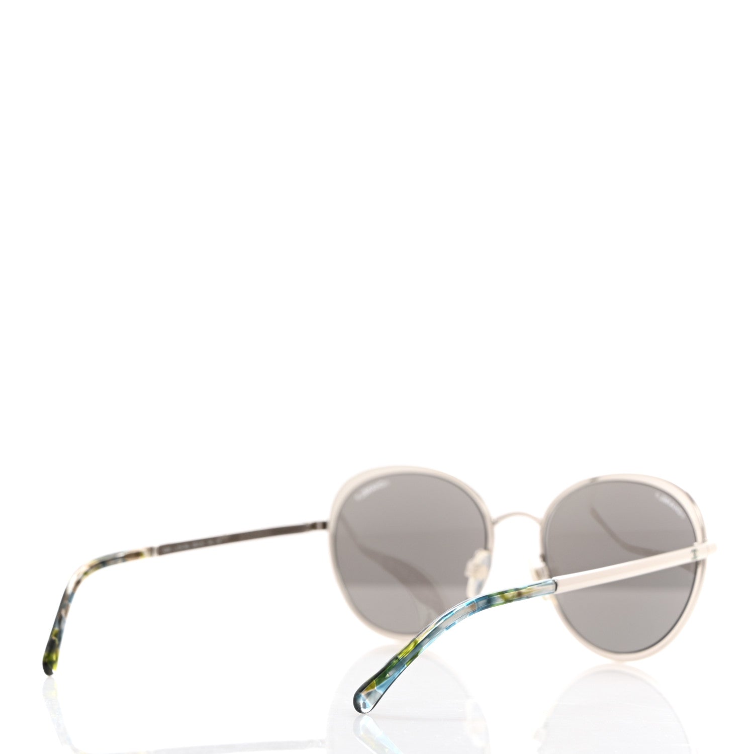 Chanel Round Spring Sunglasses 4206 Black Silver 4 of 8