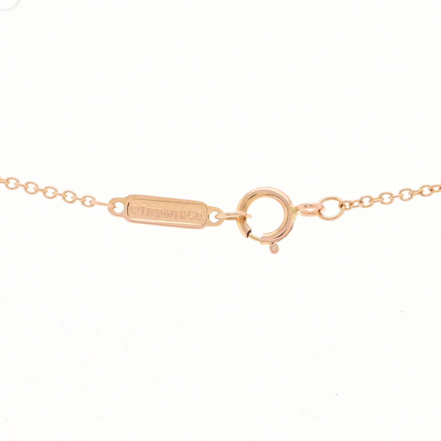 18K Rose Gold Diamond Small T Smile Pendant Necklace