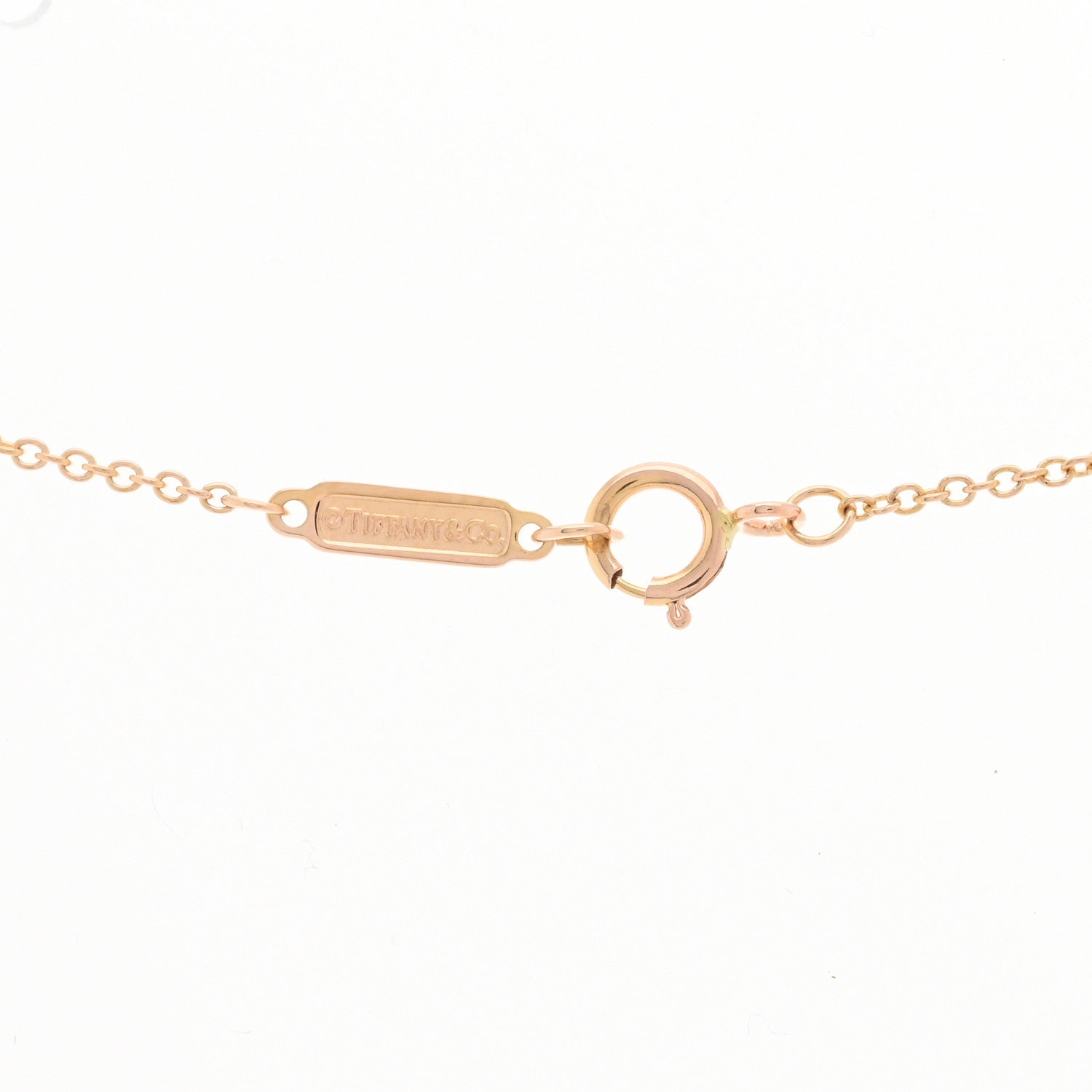 Tiffany 18K Rose Gold Diamond Small T Smile Pendant Necklace 3 of 4