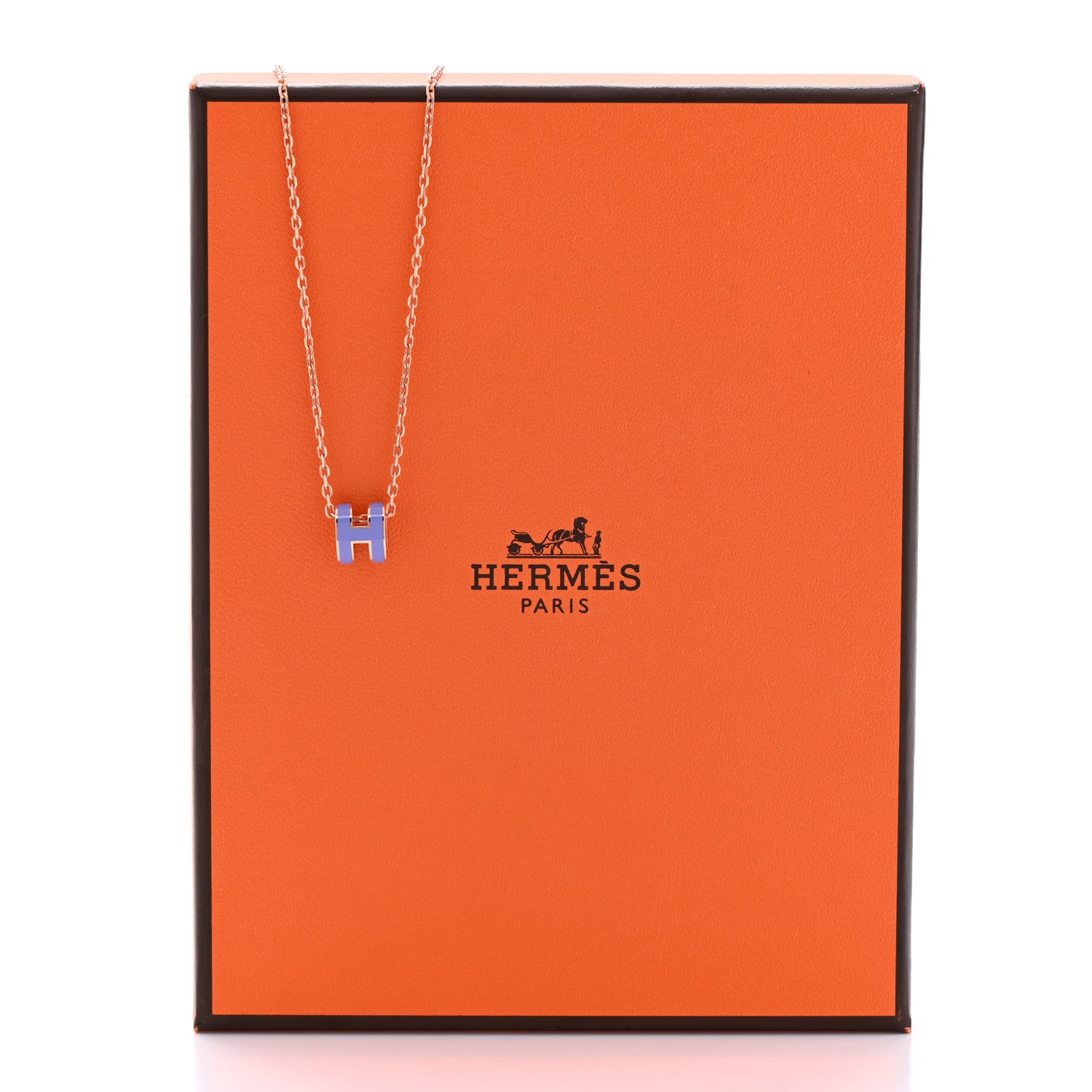 Hermes Rose Gold Mini Pop H Pendant Necklace Lilas 8 of 8