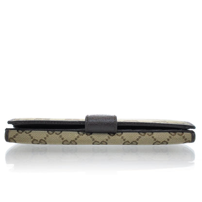 Gucci Monogram Metal Bar Continental Flap Wallet Beige Ebony Dark Brown 5 of 11
