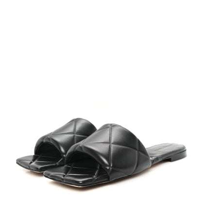 Bottega Veneta Nappa Maxi Intrecciato Lido Flat Sandals 40.5 Black 4 of 8