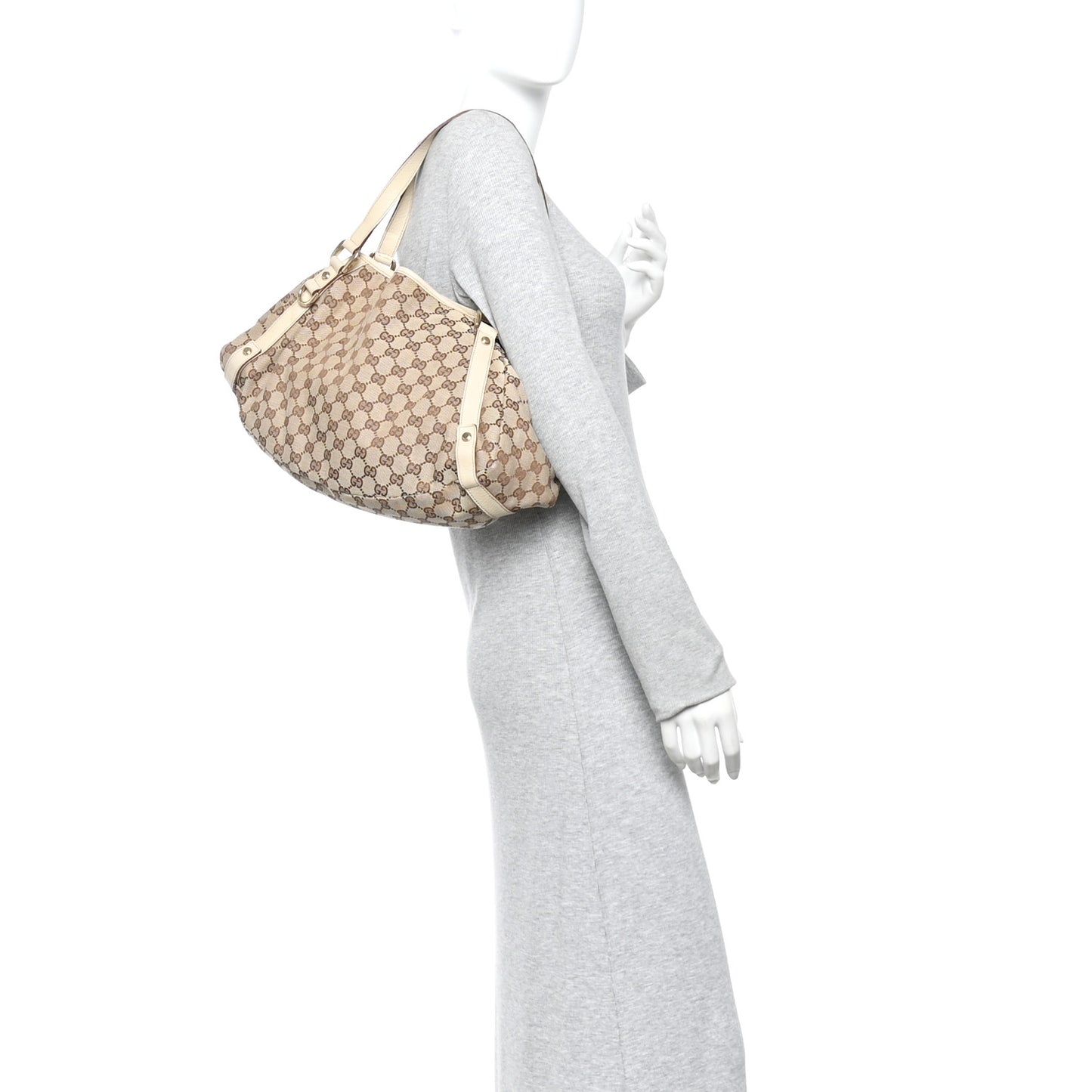 Monogram Medium Abbey Shoulder Bag Off White