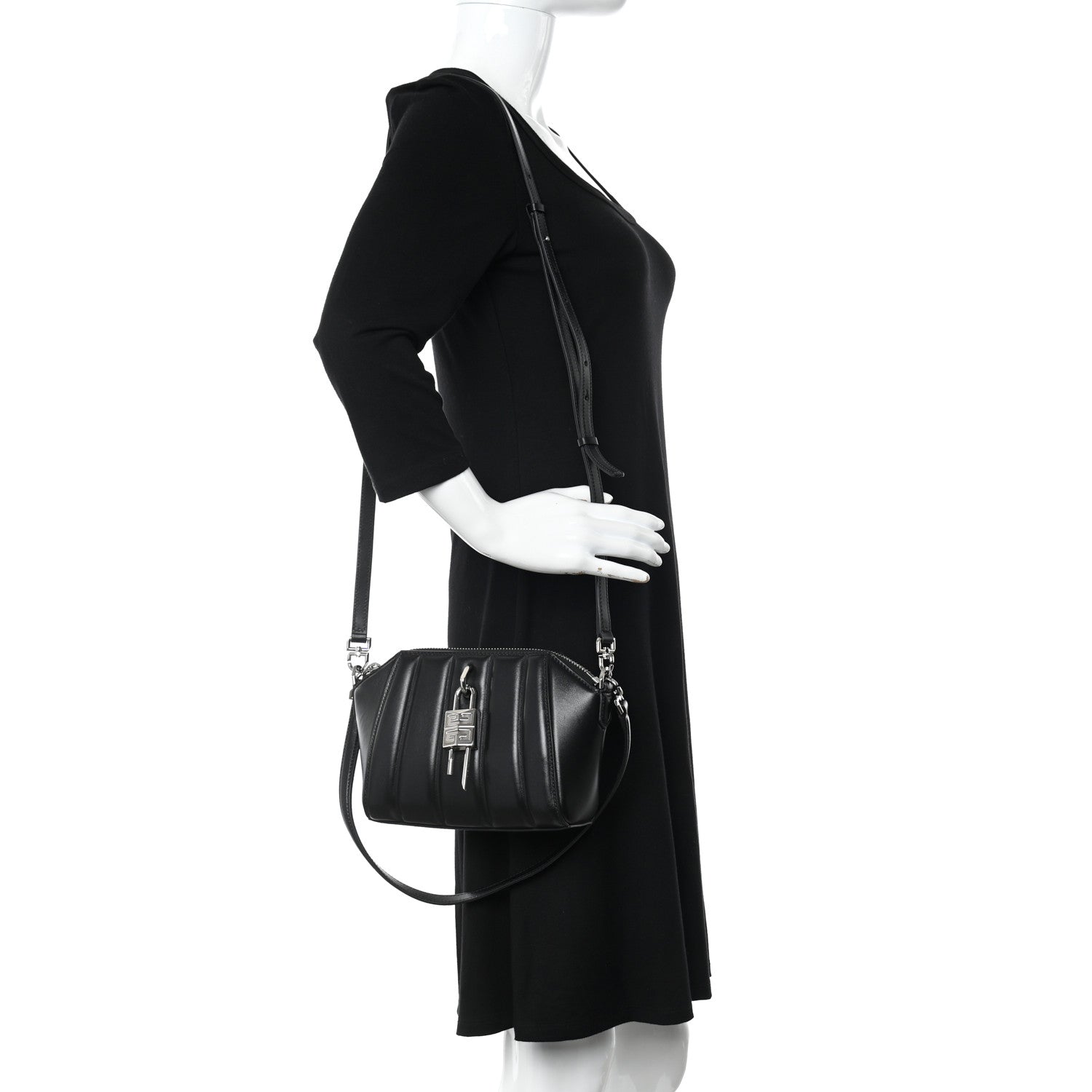 Givenchy Lambskin XS Lock Antigona Shoulder Bag Black 2 of 10
