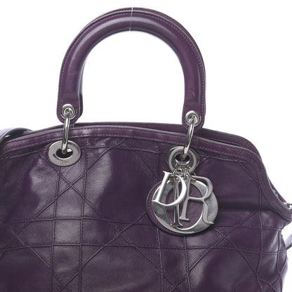 Christian Dior Lambskin Cannage Medium Granville Tote Purple 13 of 20