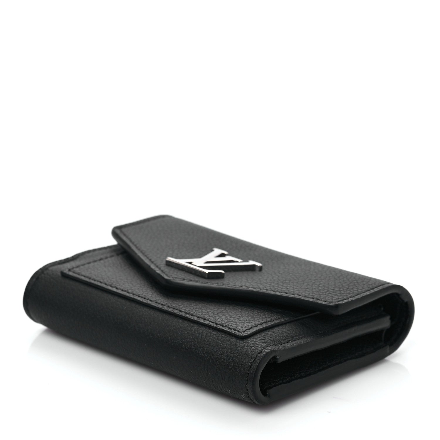 Louis Vuitton Soft Calfskin My Lockme Compact Wallet Black 7 of 7