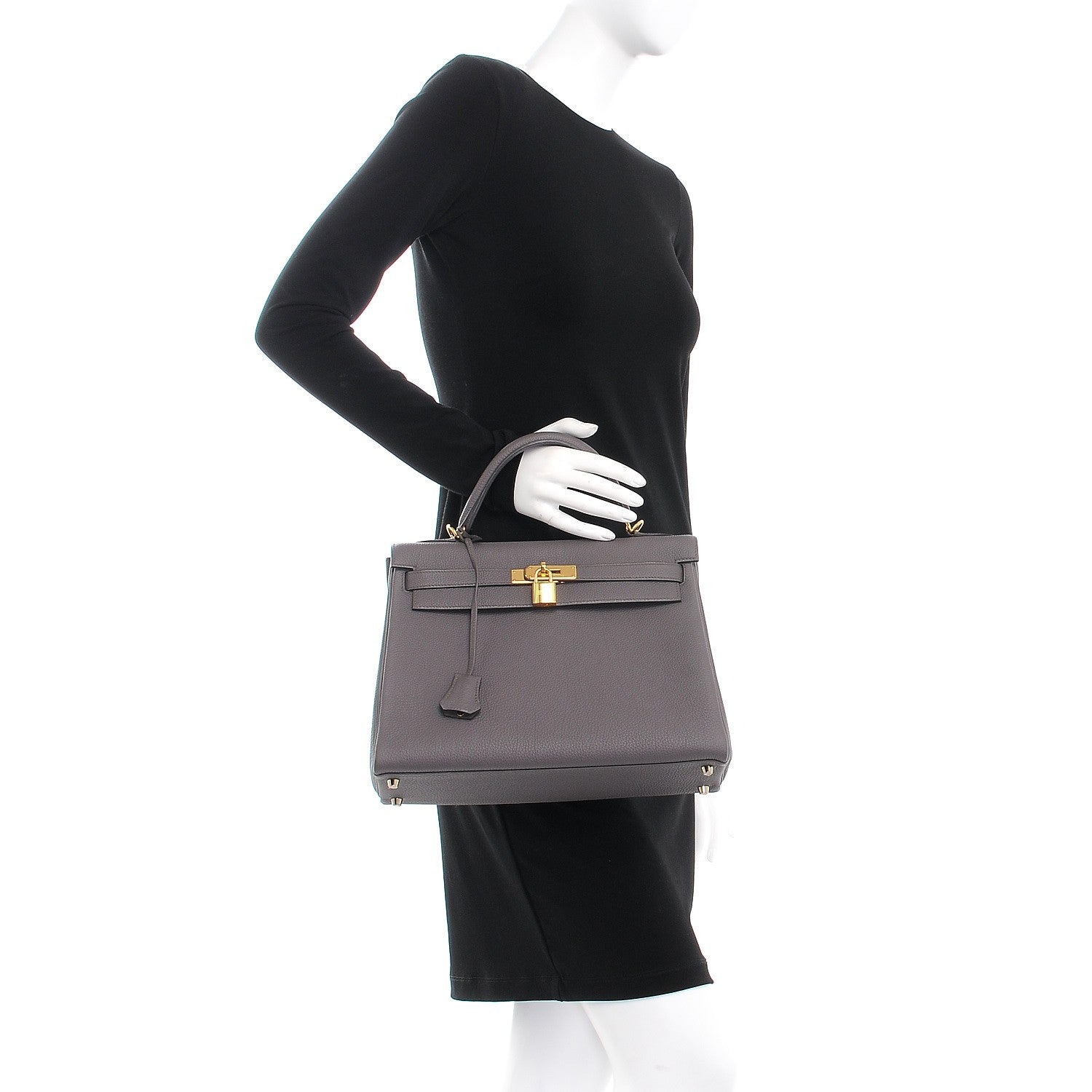 Hermes Togo Kelly Retourne 32 Etain 2 of 12