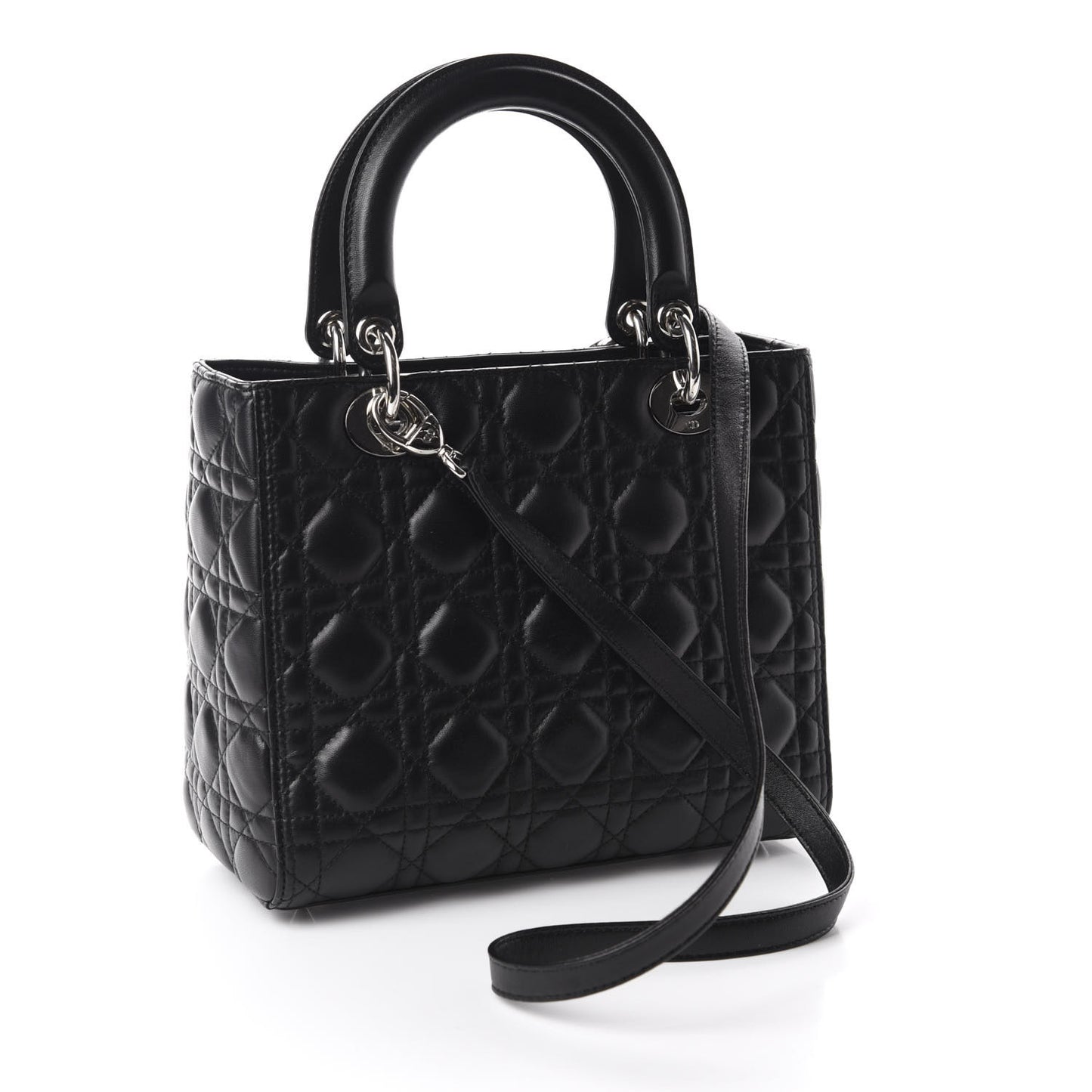 Lambskin Cannage Medium Lady Dior Black