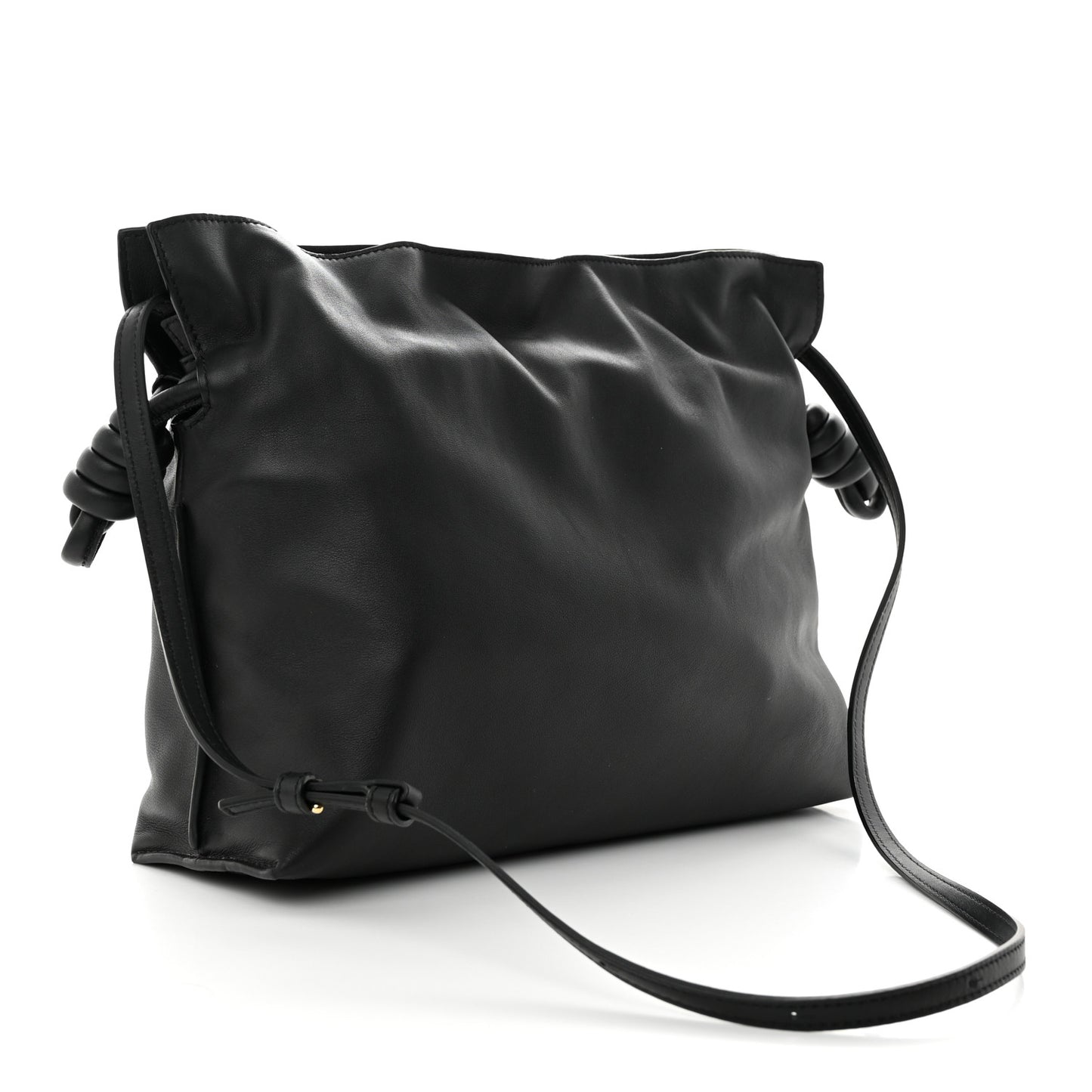 Calfskin Small Flamenco Knot Bag Black