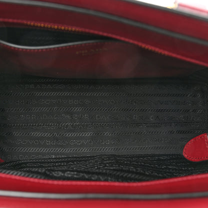 Prada Saffiano Soft Calfskin Small Zippered Tote Cerise 5 of 9