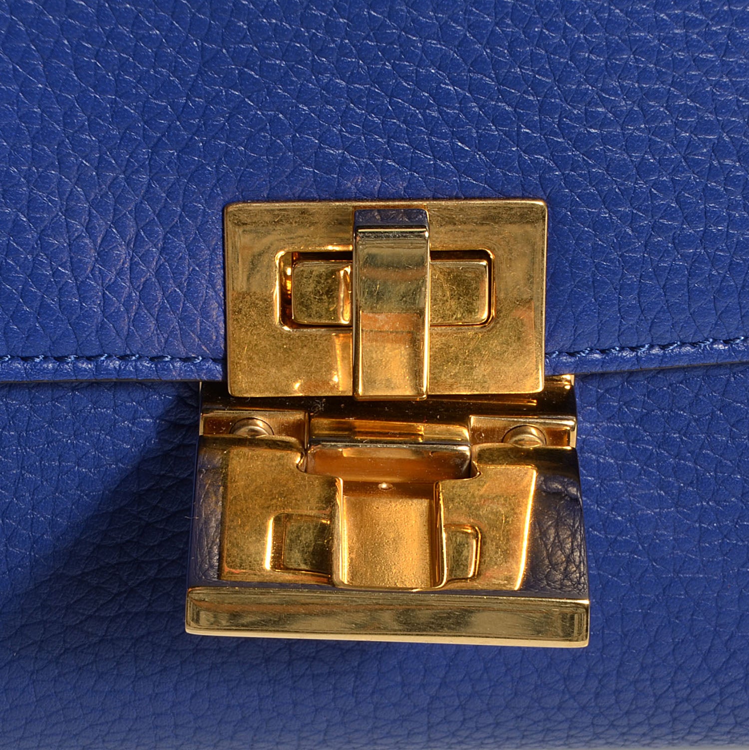 Celine Drummed Leather Suede Small Trapeze Indigo 9 of 10