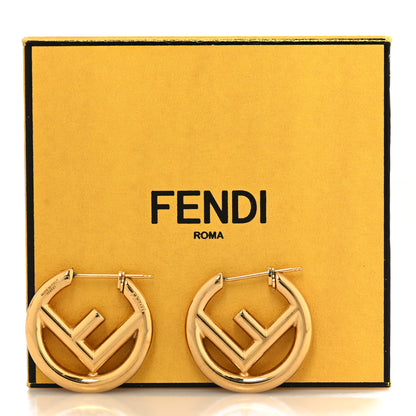 Fendi Metal FF Hoop Earrings Gold 5 of 5